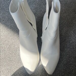 Elegant White Women's Ankle Boots